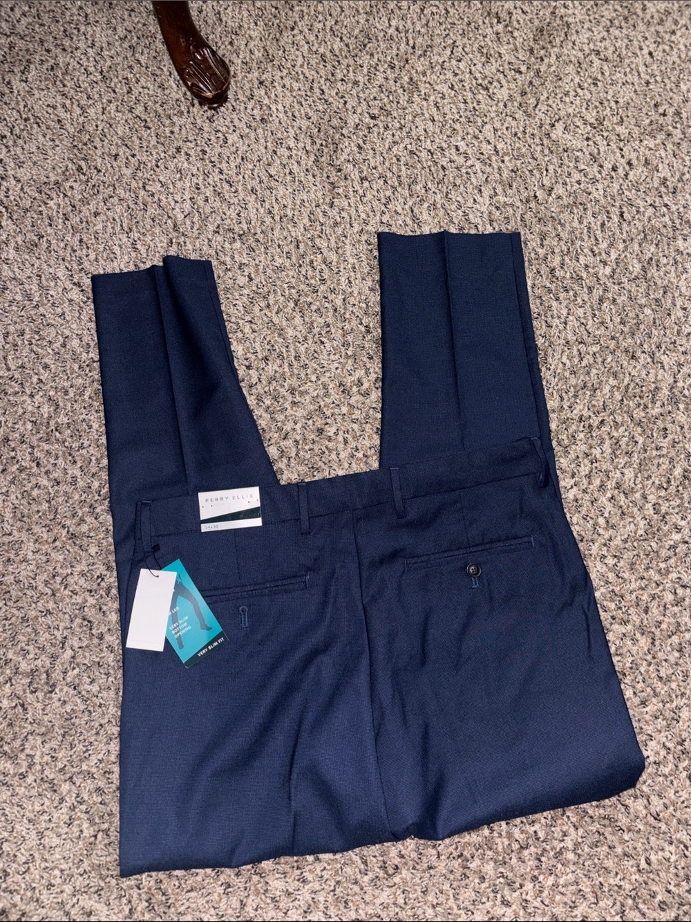 Perry Ellis Men’s Navy Dress Pants - Picture 4 of 6